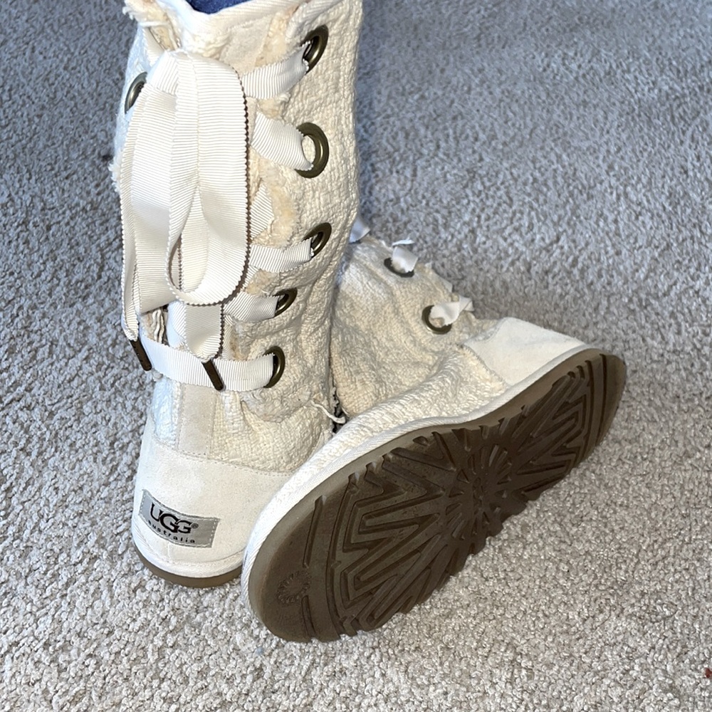 cream lace up uggs
